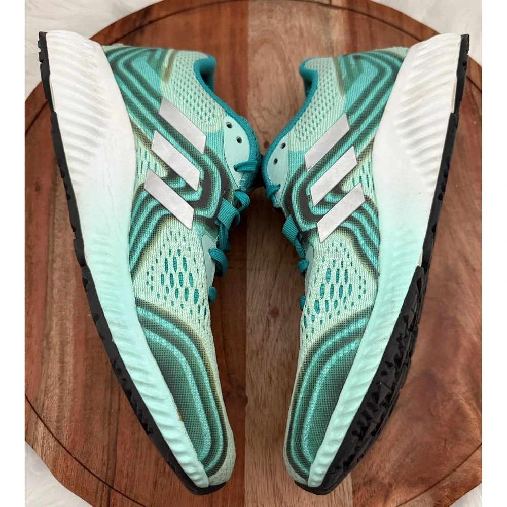 Adidas Aerobounce Running Shoes Womens 8.5 Teal Mint Good AQ0538 Mesh Sneakers